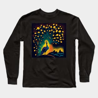 Peacock and fireworks Long Sleeve T-Shirt